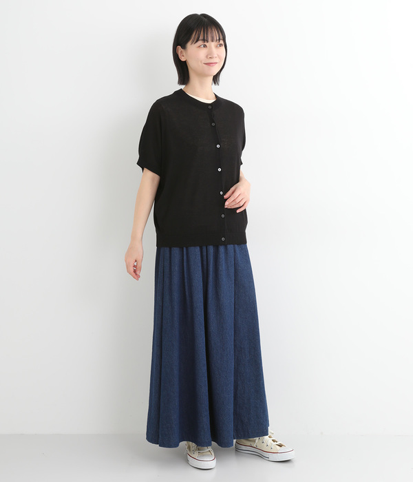 天竺表編みドルマンニットカーディガン(C・クロ)
