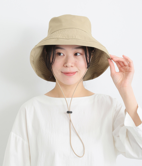 遮熱・撥水 UVワイドブリムハット(A・ベージュ)
