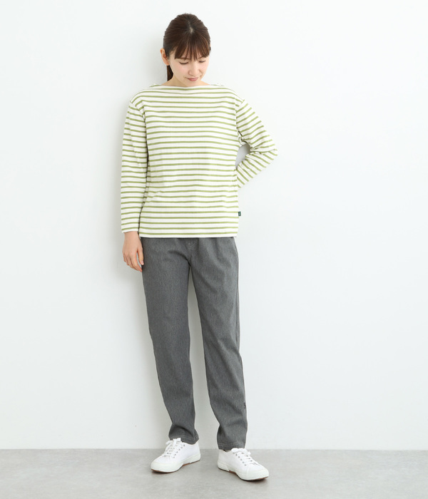 2wayストレッチツイル フラワーワンポイント刺繍レギンスパンツ(C・杢グレー)