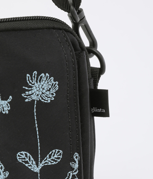 ｢glanta｣フラワースカラップ刺繍ウォレットショルダーバッグ(A・グリーン)