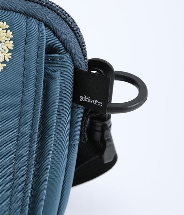 ｢glanta｣フラワーボール刺繍ウォレットショルダーバッグ(C・ブラック)