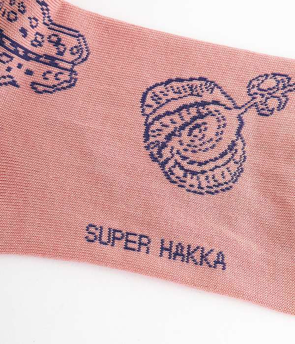 SUPER HAKKA×えんどうゆりこ｢ささやかなひろめ｣ジャカードソックス(B・ピンク)