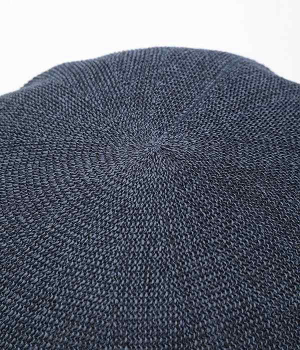 フラワーワンポイント刺繍クリスピーベレー帽(A・ネイビー)