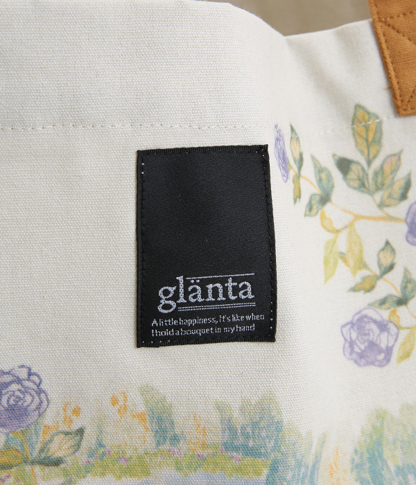 ｢glanta｣コットンキャンバス夏のそよ風プリントトートバッグ(A・オレンジ)