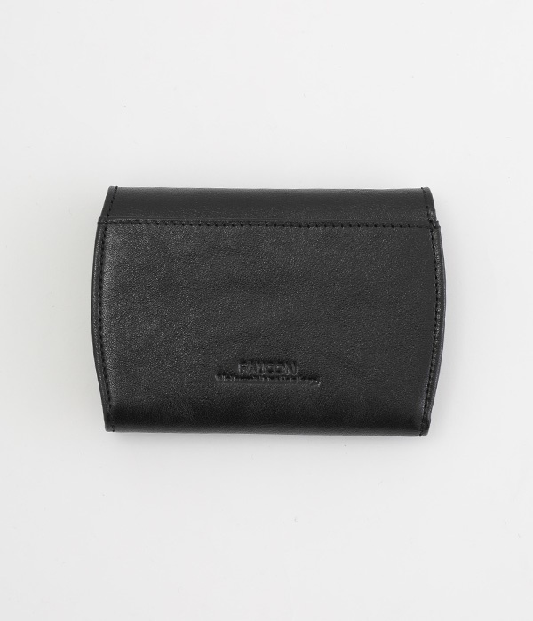 フラップ二つ折り財布(A・ブラック)