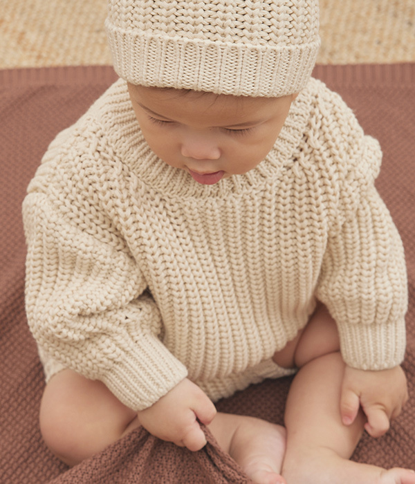 chunky knit sweater/knit tie bloomer(B・ナチュラル)
