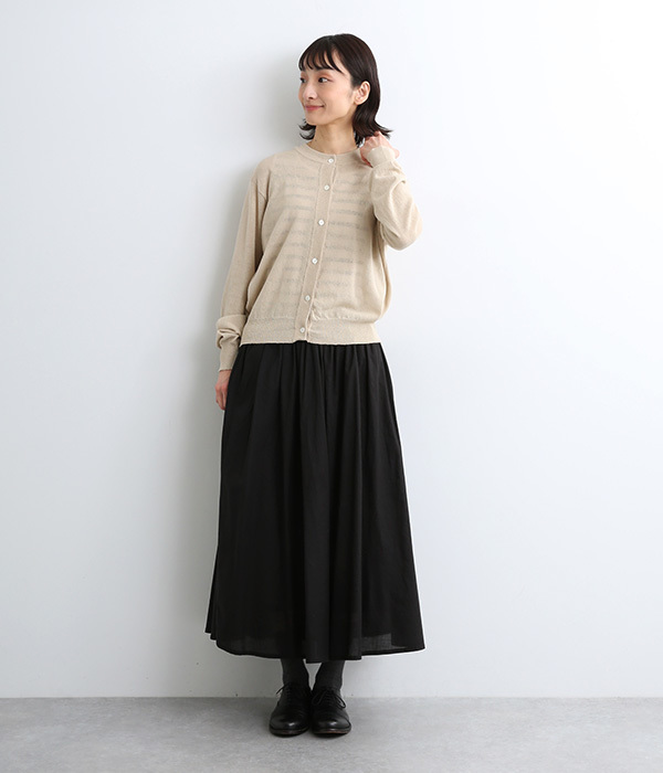リネンコットン　カーディガン(A・ベージュ)