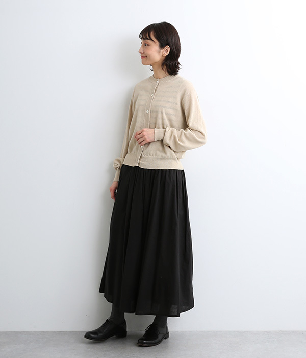 リネンコットン　カーディガン(A・ベージュ)