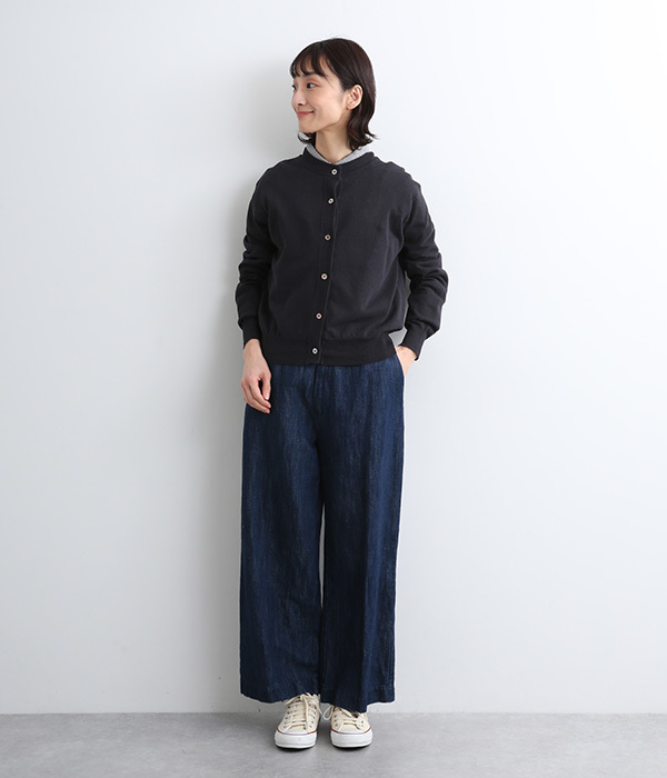 リネンコットン　カーディガン(A・ベージュ)