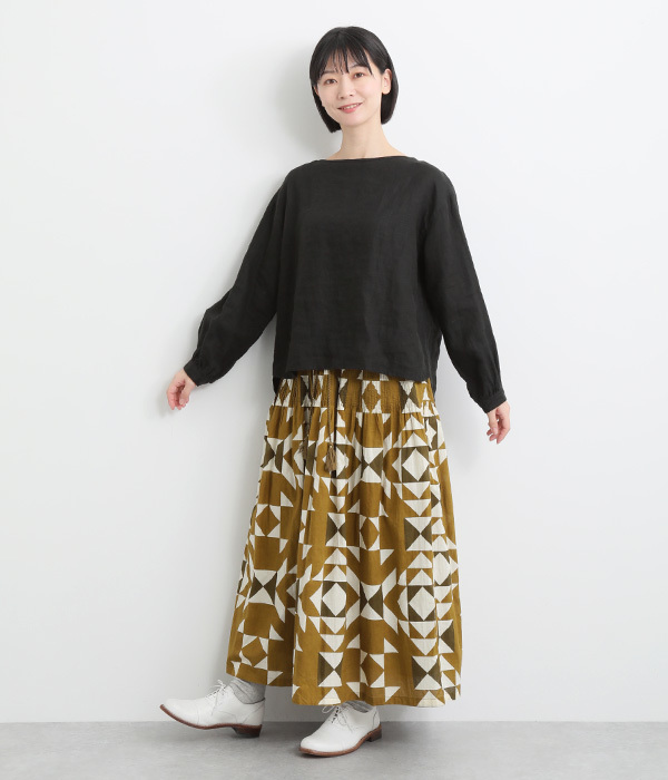コットンインディアンコットンスカート(キナリ)