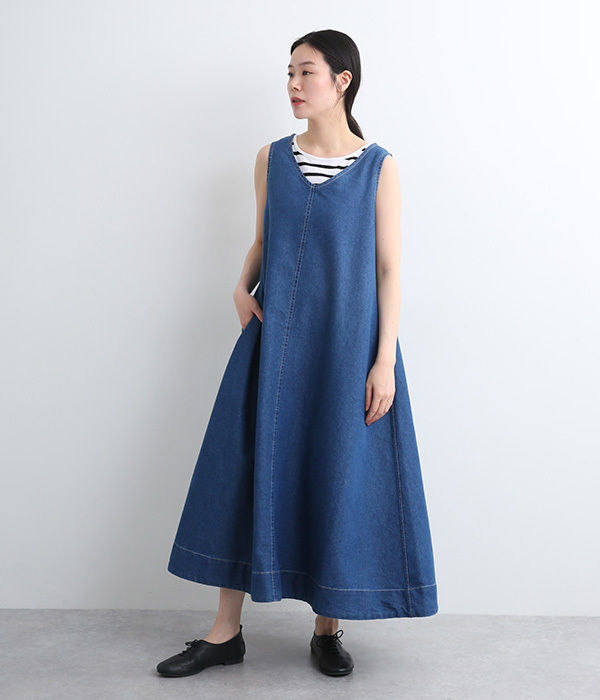 80Zデニムワンピース(B・ブルー)【新入荷】|ichi(イチ)の 80Zデニムワンピース(B・ブルー)【新入荷】|ichi(イチ)の
