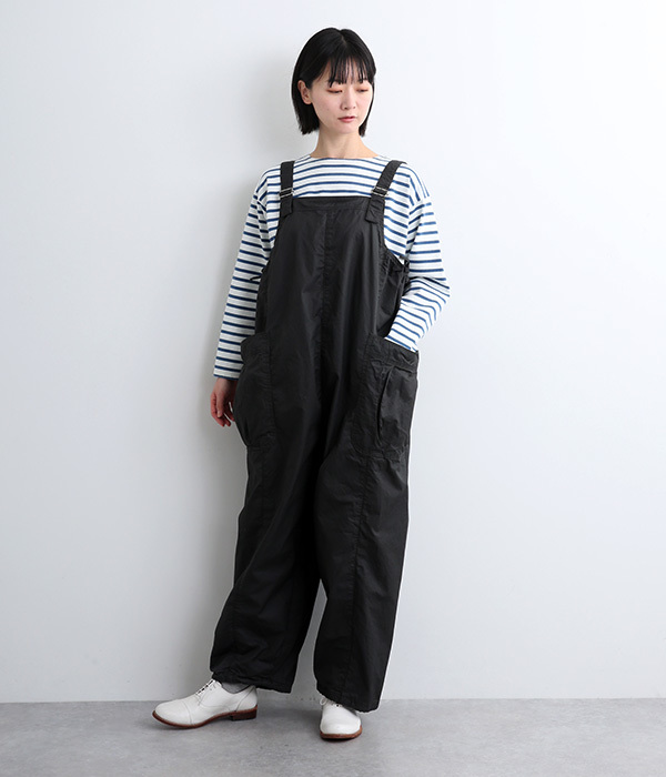 コットンインディゴロングTシャツ(B・ホワイト×ブルー)