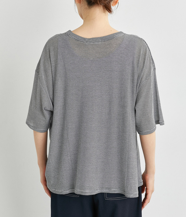 コットンTシャツ＆タンクトップセット(D・ラベンダー×ボーダー)