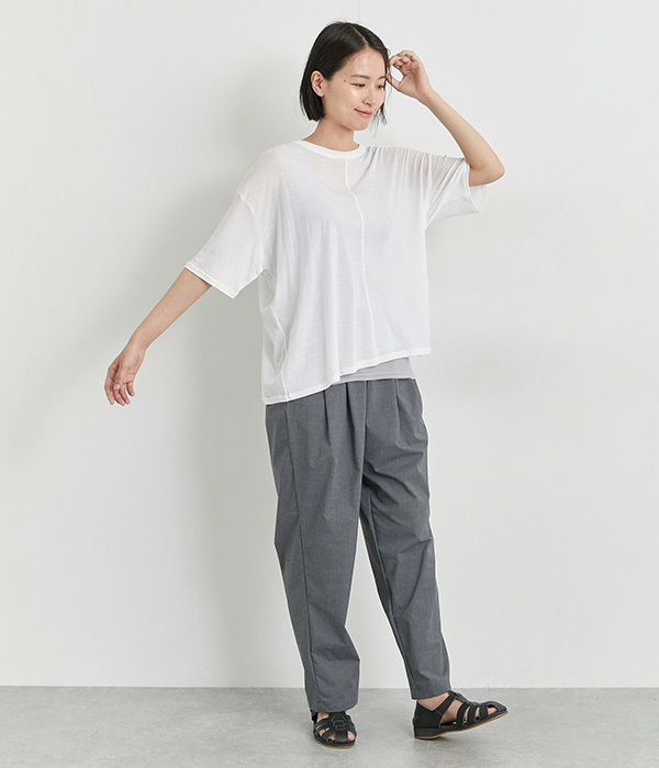 コットンTシャツ＆タンクトップセット(D・ラベンダー×ボーダー)