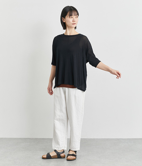 コットンTシャツ＆タンクトップセット(D・ラベンダー×ボーダー)