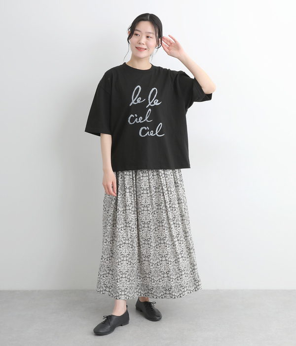 プリント Tシャツ　le ciel(C・ブラック)