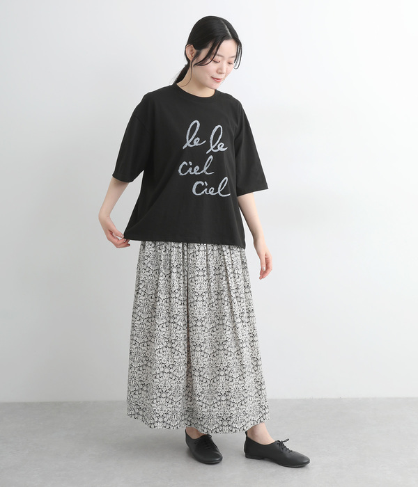プリント Tシャツ　le ciel(C・ブラック)