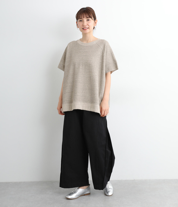 【UNDYED】コットンワッフルプルオーバー(B・グレー)