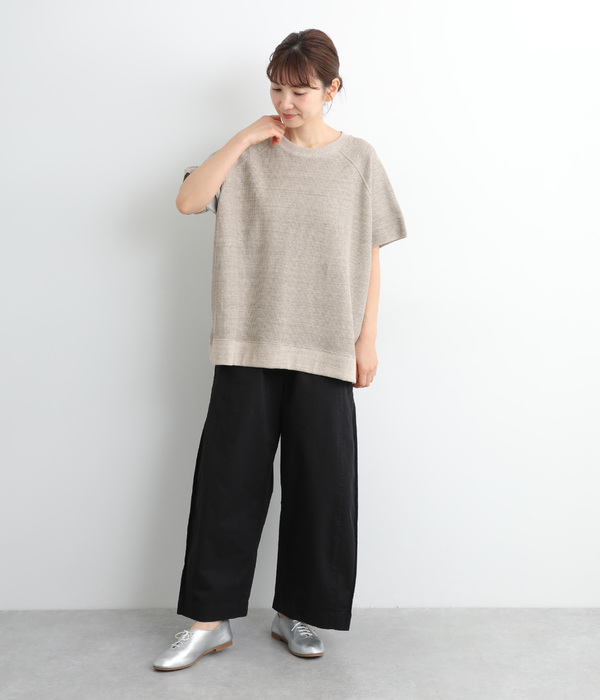 【UNDYED】コットンワッフルプルオーバー(B・グレー)