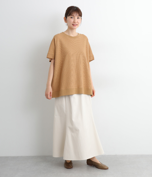 【UNDYED】コットンワッフルプルオーバー(B・グレー)