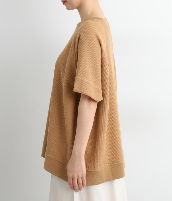 【UNDYED】コットンワッフルプルオーバー(C・キャメル)