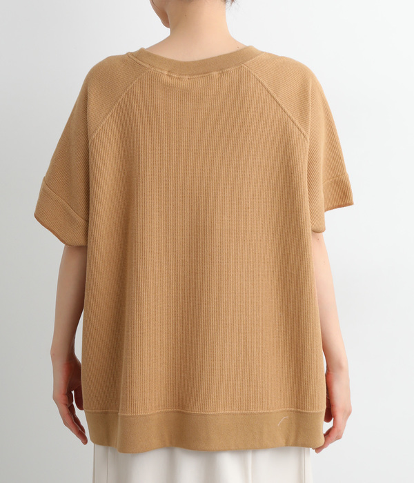 【UNDYED】コットンワッフルプルオーバー(C・キャメル)