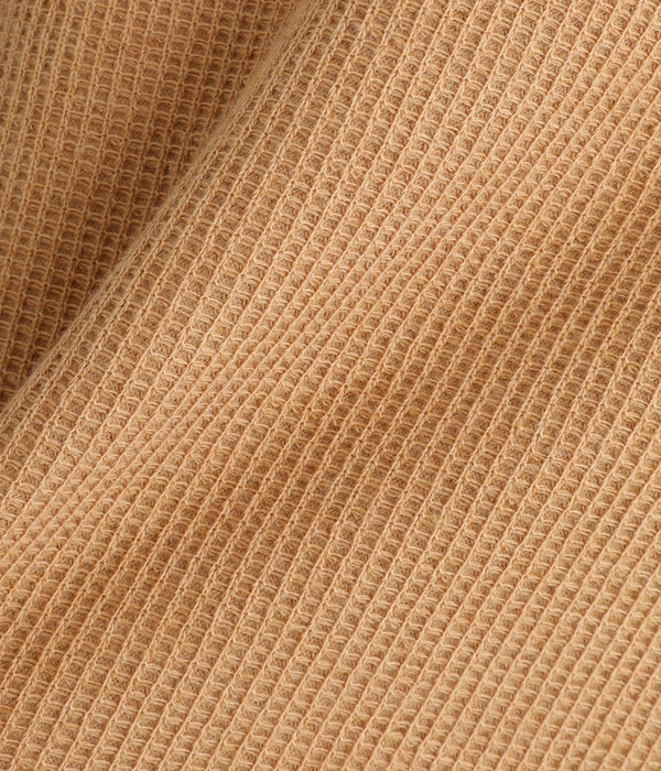【UNDYED】コットンワッフルプルオーバー(C・キャメル)