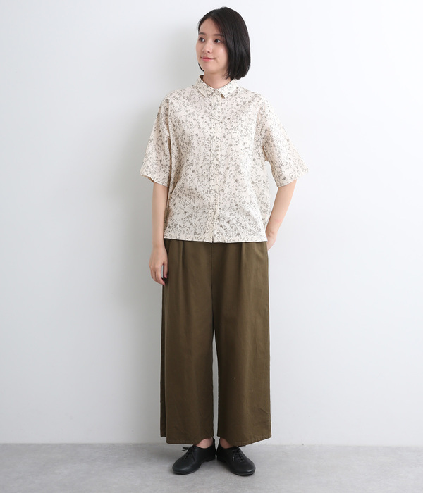 コットンリネンフラワーシャツ(B・グレー)【新入荷】｜ICHI