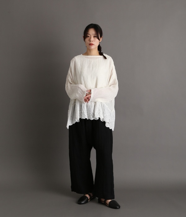 リネンボイルプルオーバー(B・ブラック)【再入荷】｜Antiquites