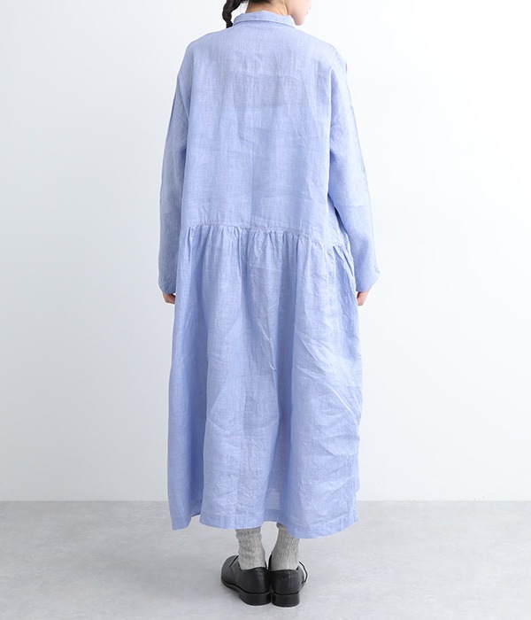 ピグメントカラーリネン　ドレス(C・ブルー)