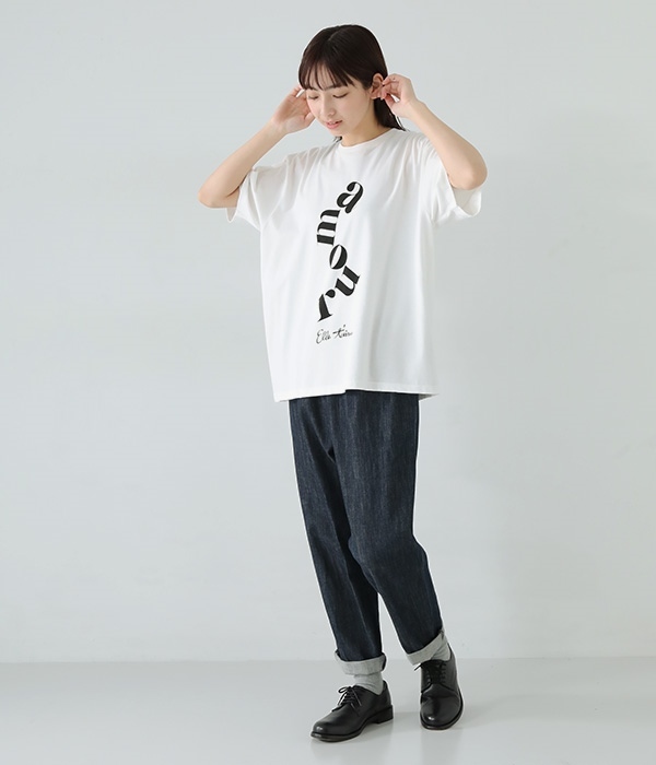 amourプリントTシャツ(ホワイト×ブラック)