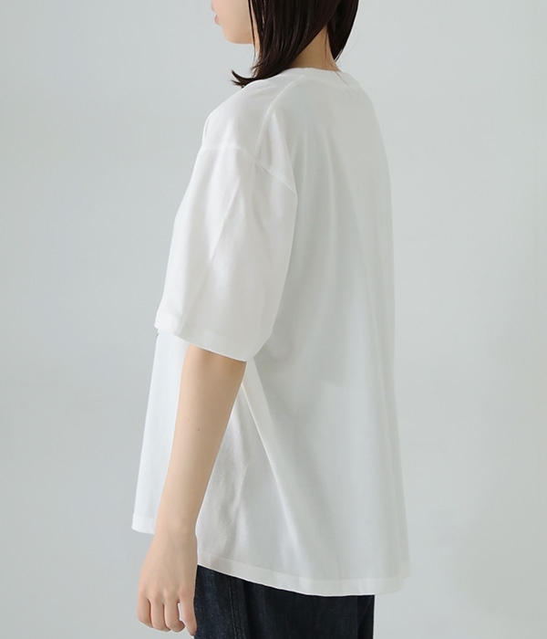 amourプリントTシャツ(ホワイト×ブラック)