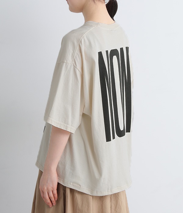 ピグメントダイTシャツ(B・アイボリー×チャコール)