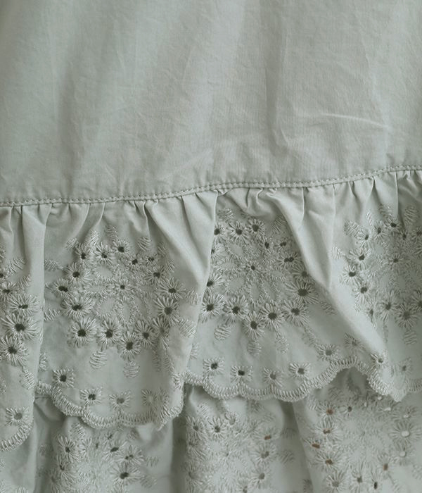 スカラップ刺繍スカート(A・グレー)