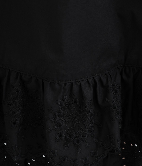 スカラップ刺繍スカート(B・ブラック)