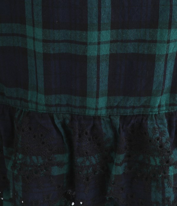 スカラップ刺繍スカート(C・ブラックウォッチ)