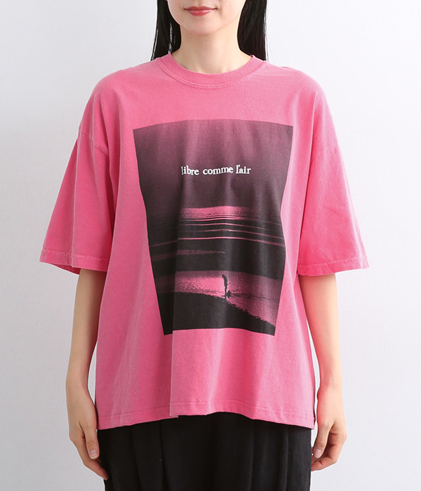 フォトプリント Tシャツ(C・ピンク×ホワイト)
