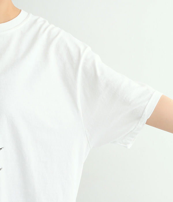 プリント Tシャツ(A・ホワイト×ブラック)