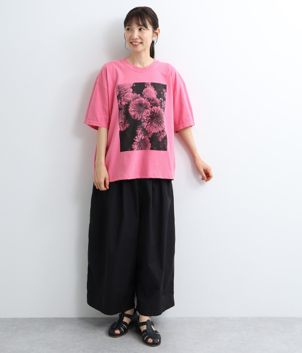 コットンピグメントダイフォトプリントTシャツ(C・ピンク×ピンク)