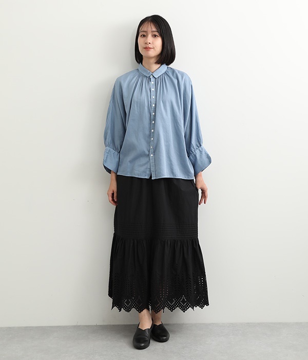 スカラップ刺繍スカート(A・ホワイト)｜ichi（イチ）のスカート通販 