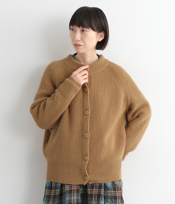 JAPAN RIDGE KNITTING 2WAYカーディガン(キャメル)