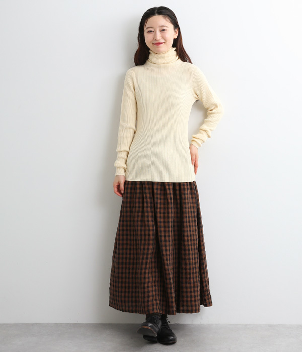 RIB JAPAN WHOLE GARMENT　タートルネックプルオーバー(A・ナチュラル)