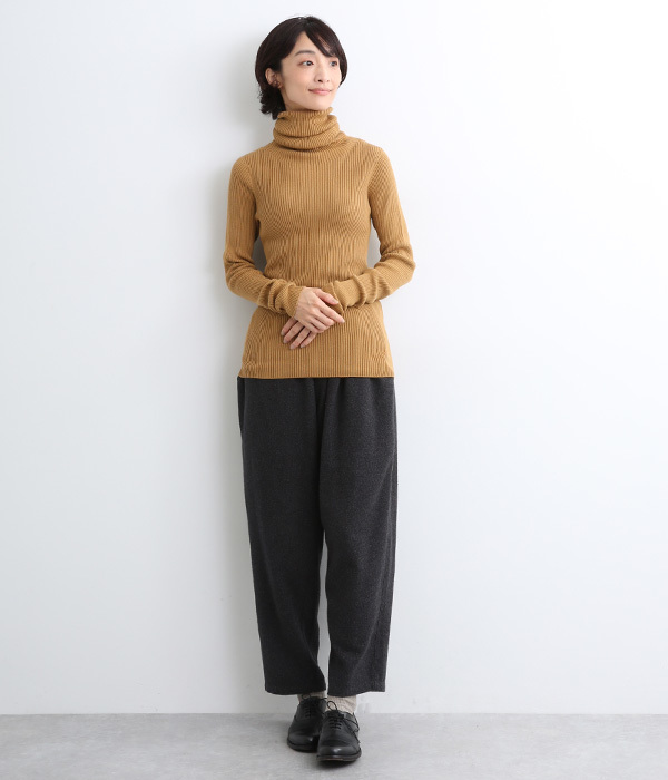 RIB JAPAN WHOLE GARMENT　タートルネックプルオーバー(A・ナチュラル)