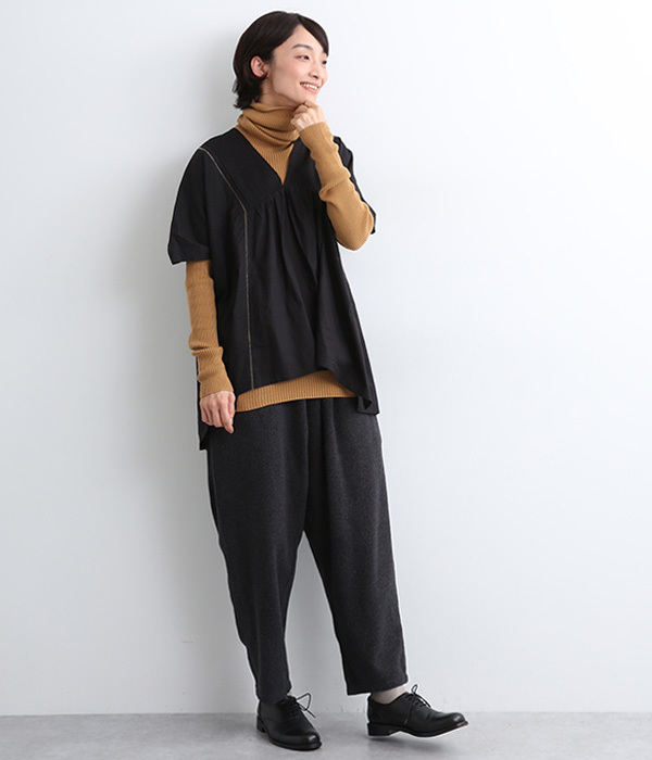 RIB JAPAN WHOLE GARMENT　タートルネックプルオーバー(A・ナチュラル)