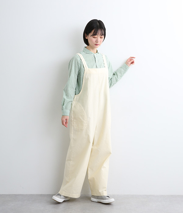 コットンオックス無地サロペット(C・アイボリー)