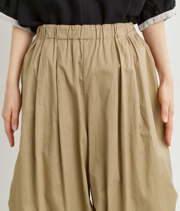 コットンツイル　ワイドパンツ(C・カーキ)
