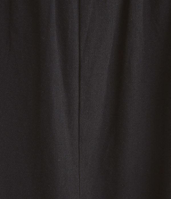 コットンリネン平織り刺繍　スカラップ刺繍パンツ(B・ブラック)