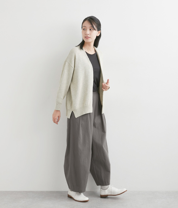 コットンタックワイドパンツ(A・ダークグレー)