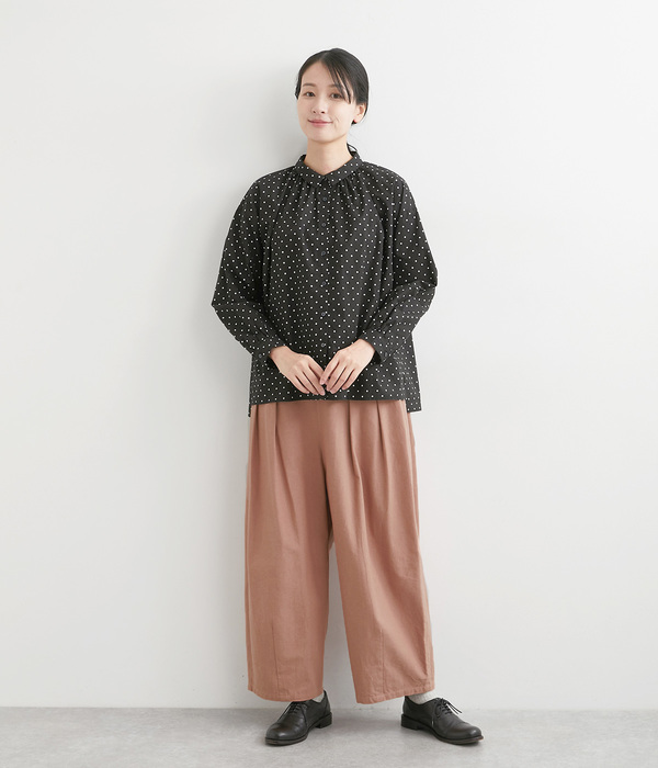 コットンタックワイドパンツ(A・ダークグレー)
