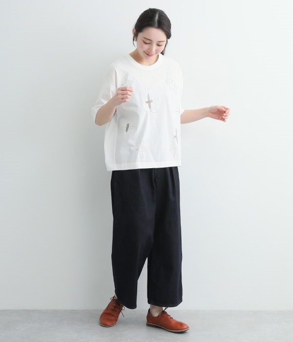 カモメ刺繍Tee(A・ホワイト)
